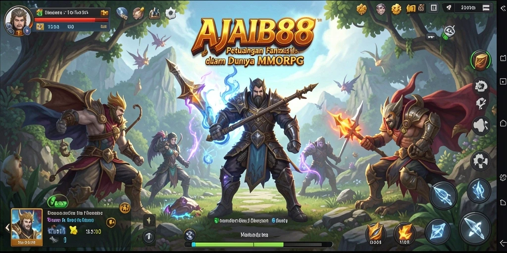 Screenshot AJAIB88 menampilkan aksi seru dalam pertempuran MMORPG.