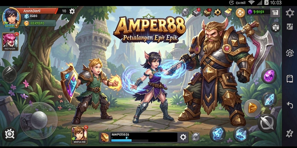 Gameplay seru AMPER88 menunjukkan aksi pertarungan yang memukau di dunia RPG.