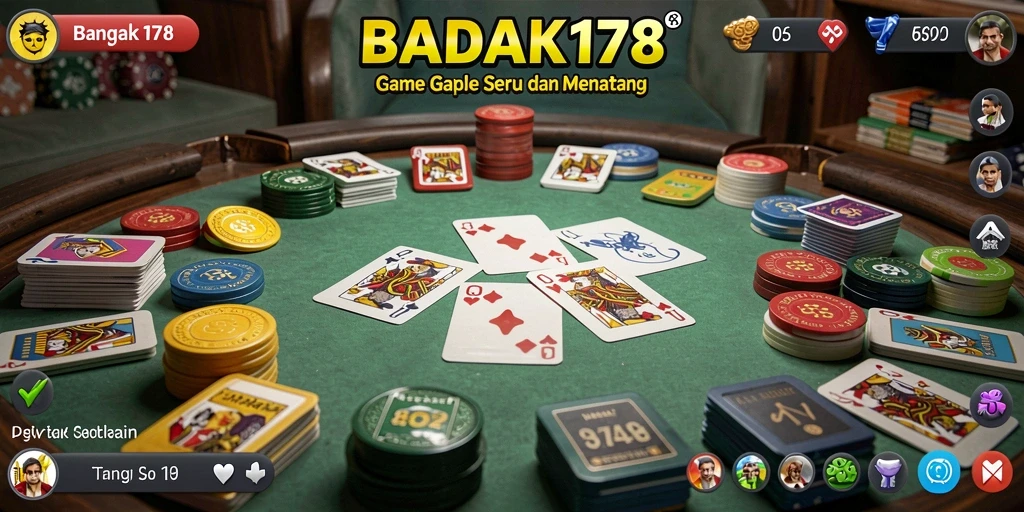 Tampilan gameplay seru dalam game Gaple BADAK178.