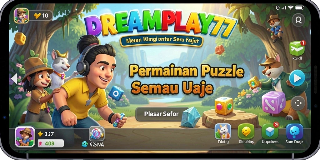 Screenshot gameplay DREAMPLAY77 menampilkan berbagai tantangan Puzzle yang menarik.