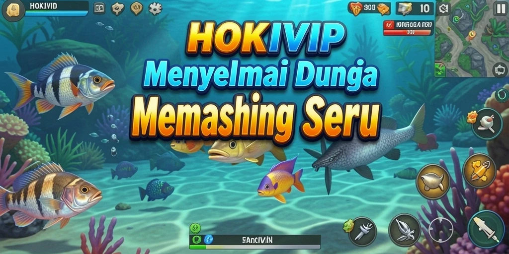 Tampilan gameplay HOKIVIP dengan suasana memancing yang indah.