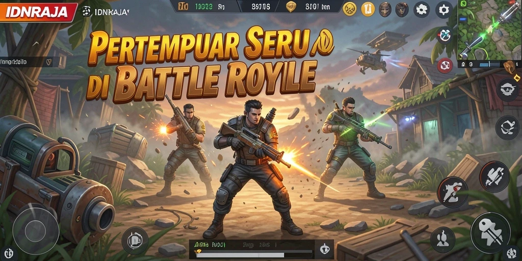 Tampilan gameplay yang menegangkan di IDNRAJA Battle Royale.