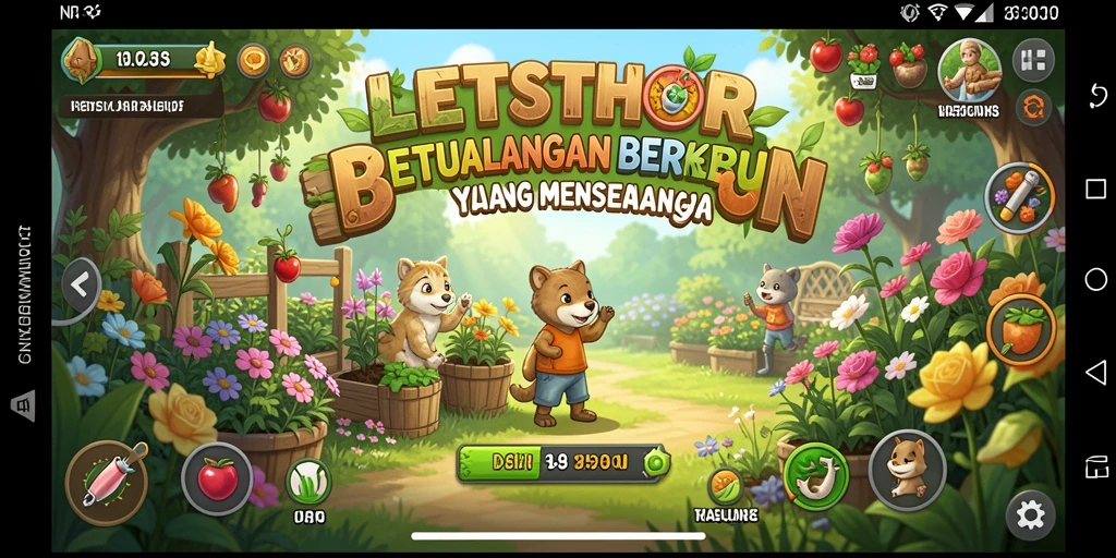 Tampilan gameplay LETSTHOR yang menarik saat berkebun.
