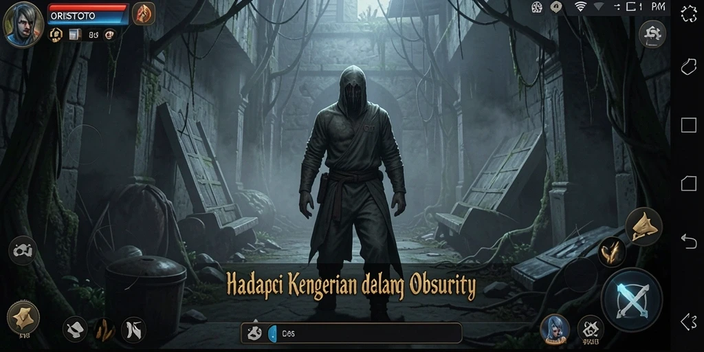 Tampilan gameplay ORISTOTO yang menegangkan dan menyeramkan.