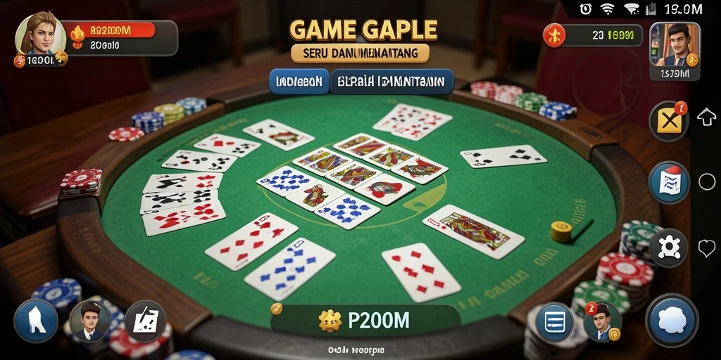 Screenshot gameplay Gaple P200M yang penuh aksi dan strategi.