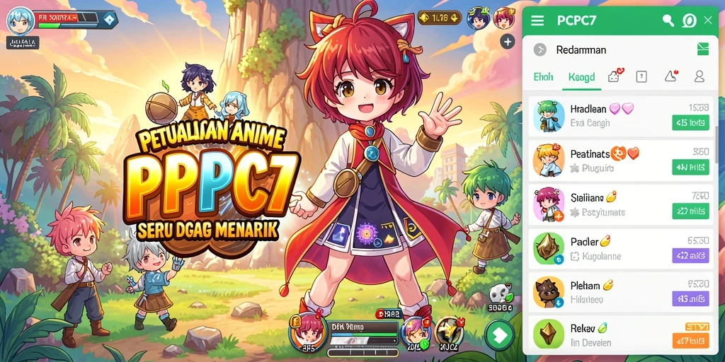 Screenshot gameplay PCPC7 menampilkan aksi seru dengan karakter Anime yang dinamis.