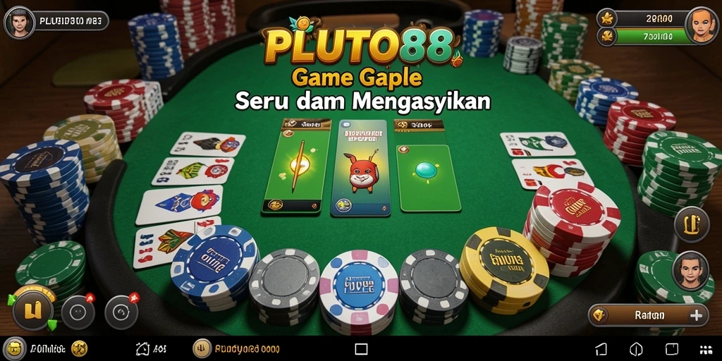 Tampilan gameplay Gaple yang menarik dan seru di PLUTO88.