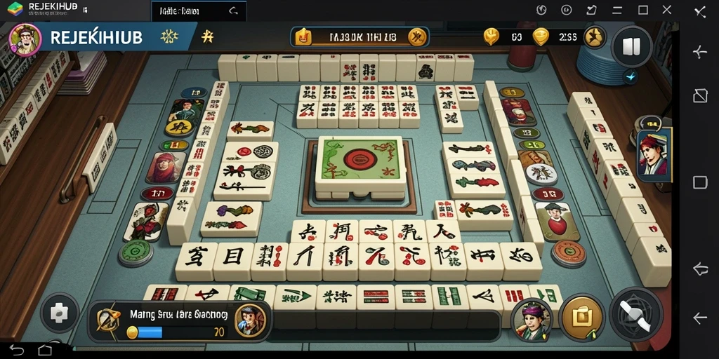 Screenshot gameplay REJEKIHUB menampilkan aksi Mahjong yang seru.