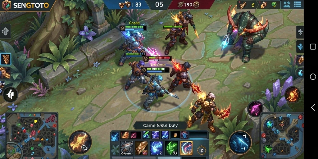 Gameplay dinamis SENGTOTO dengan pertarungan seru antar karakter.