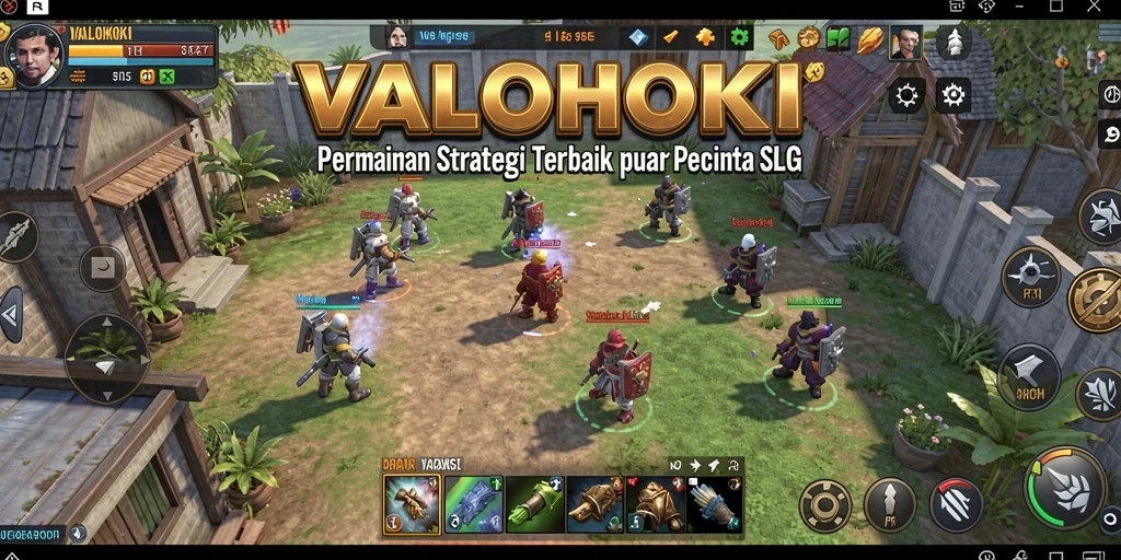 Tampilan gameplay menarik dalam VALOHOKI dengan strategi dan pertempuran.