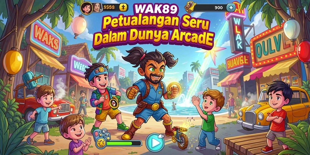 Tangkapan layar gameplay atraktif di dunia arcade.
