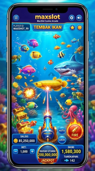 Antarmuka pengguna maxslot yang sederhana dan intuitif.